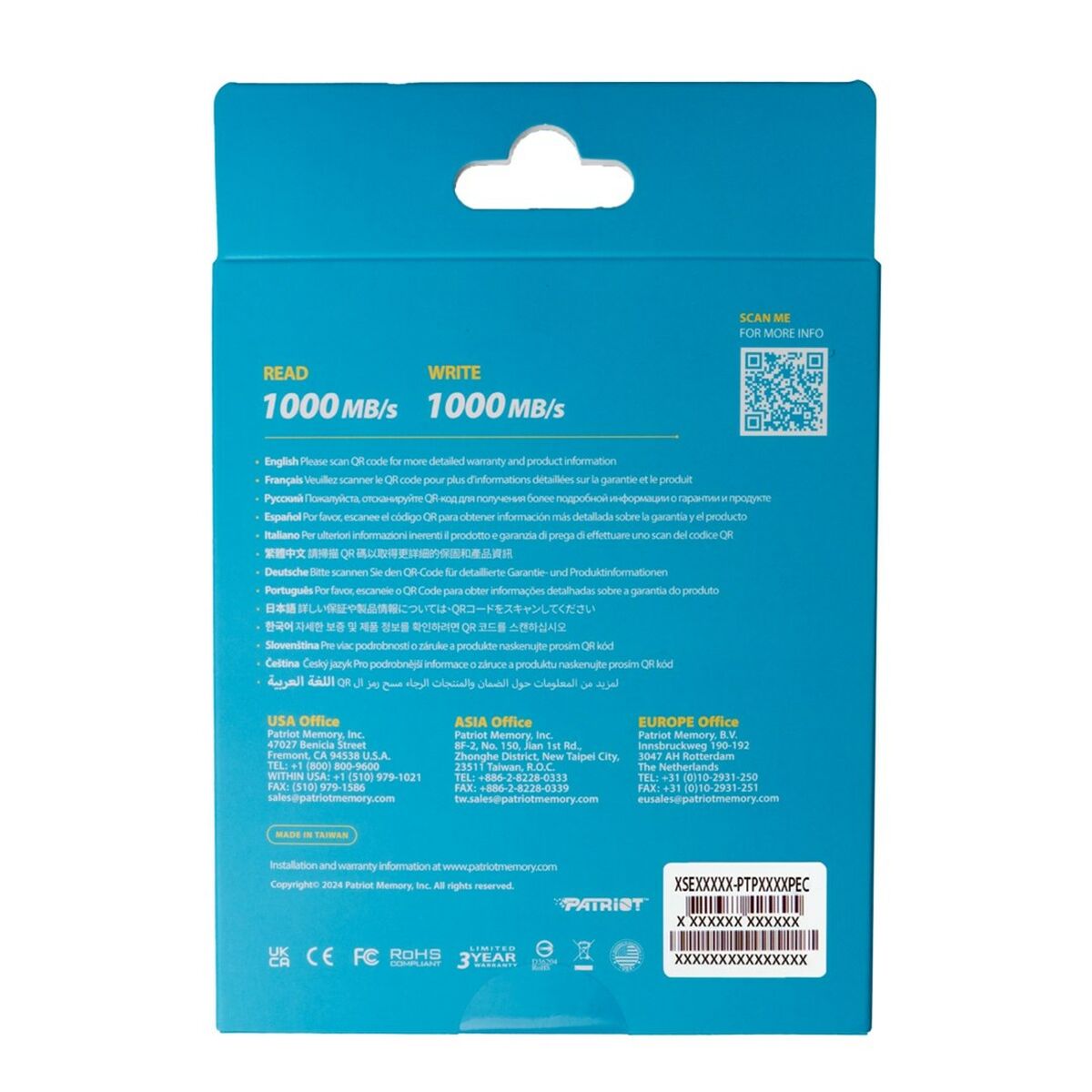 Involucro per Hard Disk Patriot Memory PV810UPNGM Grigio